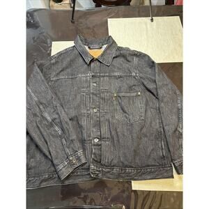 Levis Premium Denim Jacket Men's 2XL XXL Black Jean Cotton Big E Casual Trucker